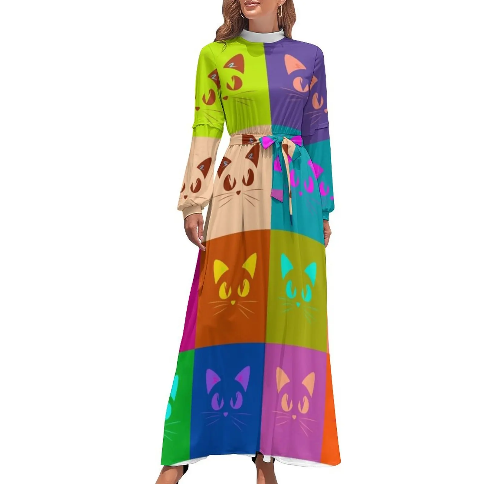 

cats pop art andy warhol style - best seller Long Dress women's evening dresses fairy dress Female dress summer women 2024