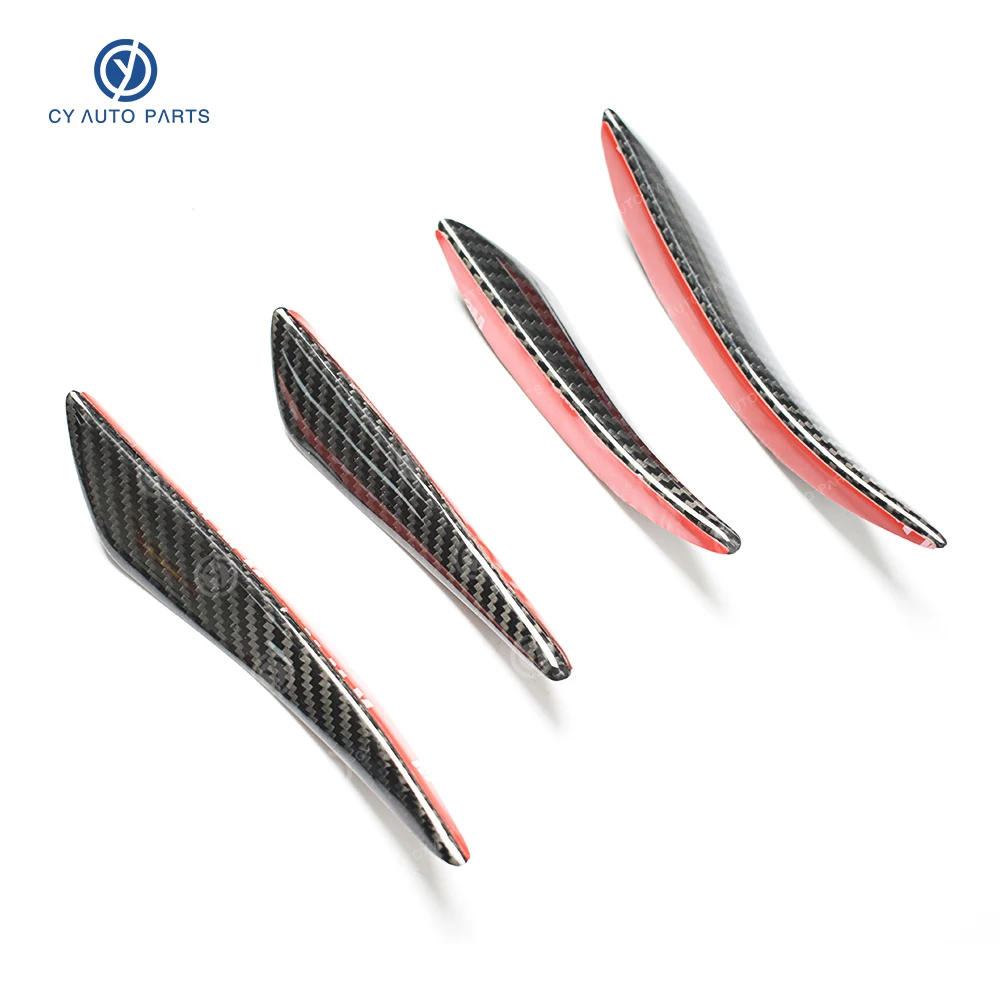 

4 шт. универсальный автомобильный бампер из углеродного волокна, плавник Canard, разветвитель, диффузор, спойлер, воздушный нож, автомобильный усилитель аэродинамики