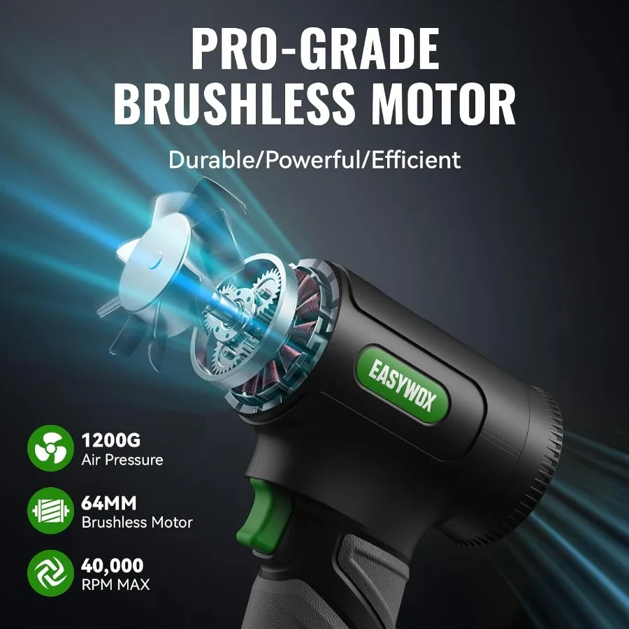 Sèche-cheveux électrique sans fil pour voiture, 756W, 1200G, Turbo, pour sécher les voitures, souffleur de feuilles, pour Patio, pelouse, Garage, neige, 8 × 300