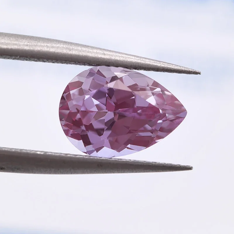 Lab Grown Alexandrite Stone Pear Shape Purple Color Charms Beads for Diy Jewelry Making Materials Selectable AGL Certificate