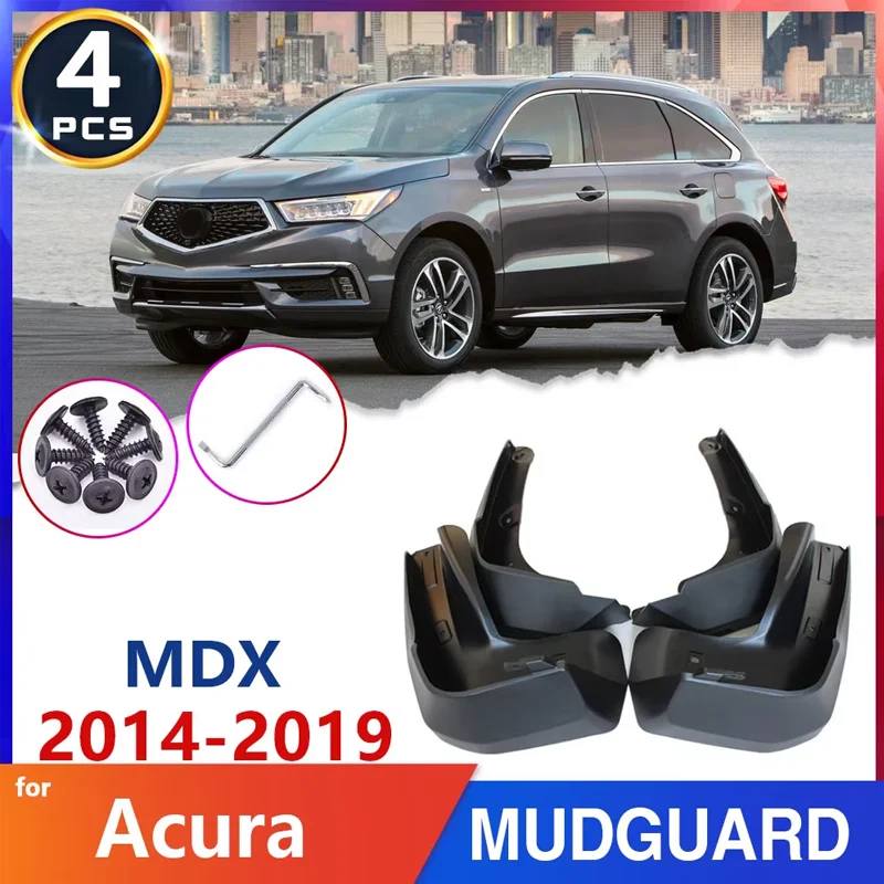 Car Mudflaps Fender Mudguards For Acura MDX YD3 2014-2019 2015 2016 2017 2018 Spalsh Guards Flaps Mudflaps Auto-Goods Stickers