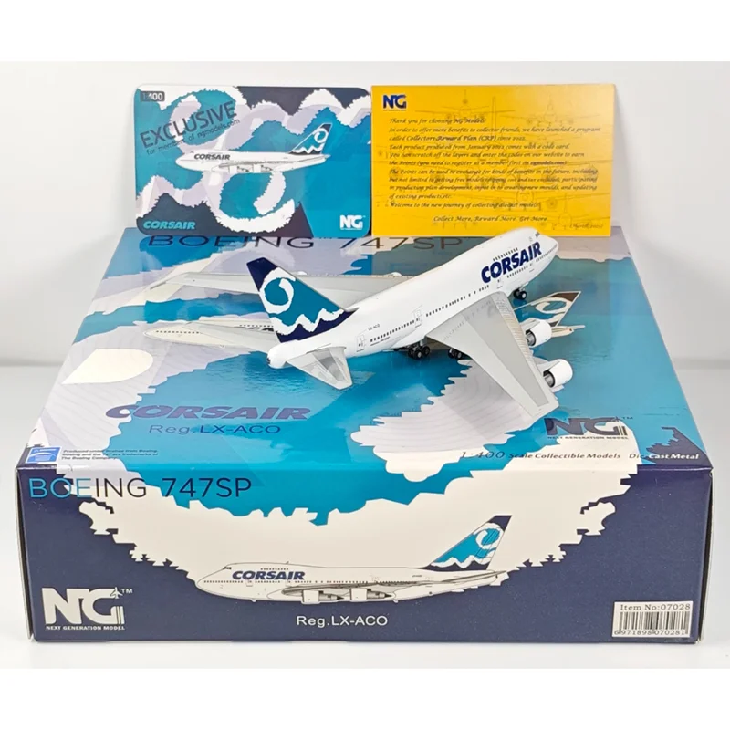 NG モデル ダイキャスト 1/400 スケール 07028 コルシカ B747SP LX-ACO 合金航空機モデル グッズ装飾