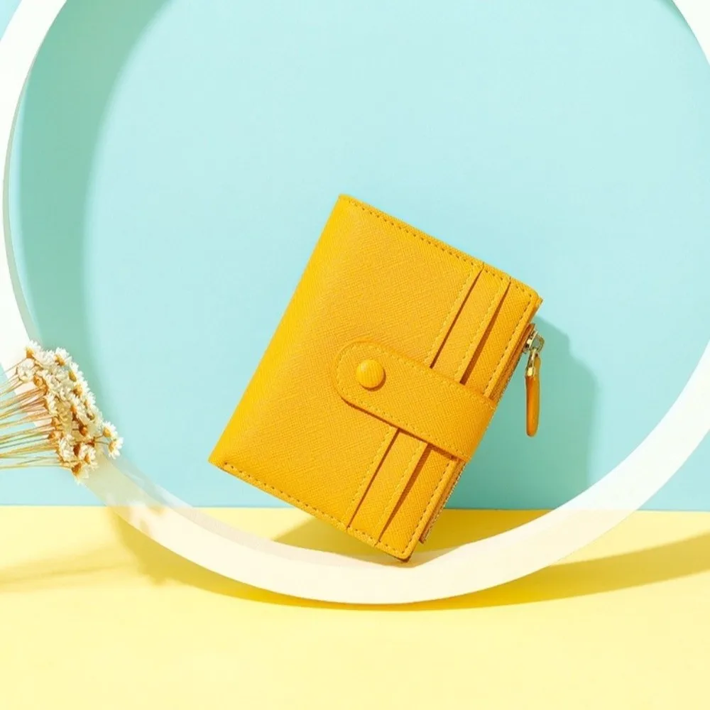 

Модный короткий кошелек из искусственной кожи на молнии, складной, двойного сложения, с большим количеством отделений для карт, женский картхолдер большой вместимости