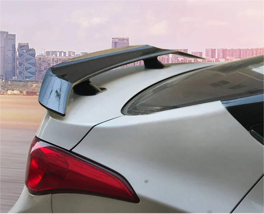 Car Spoiler Universal No Drilling Large Fixed Wing With Light Carbon Fiber Pattern Car Bumper Tail Wing Cars Accessories