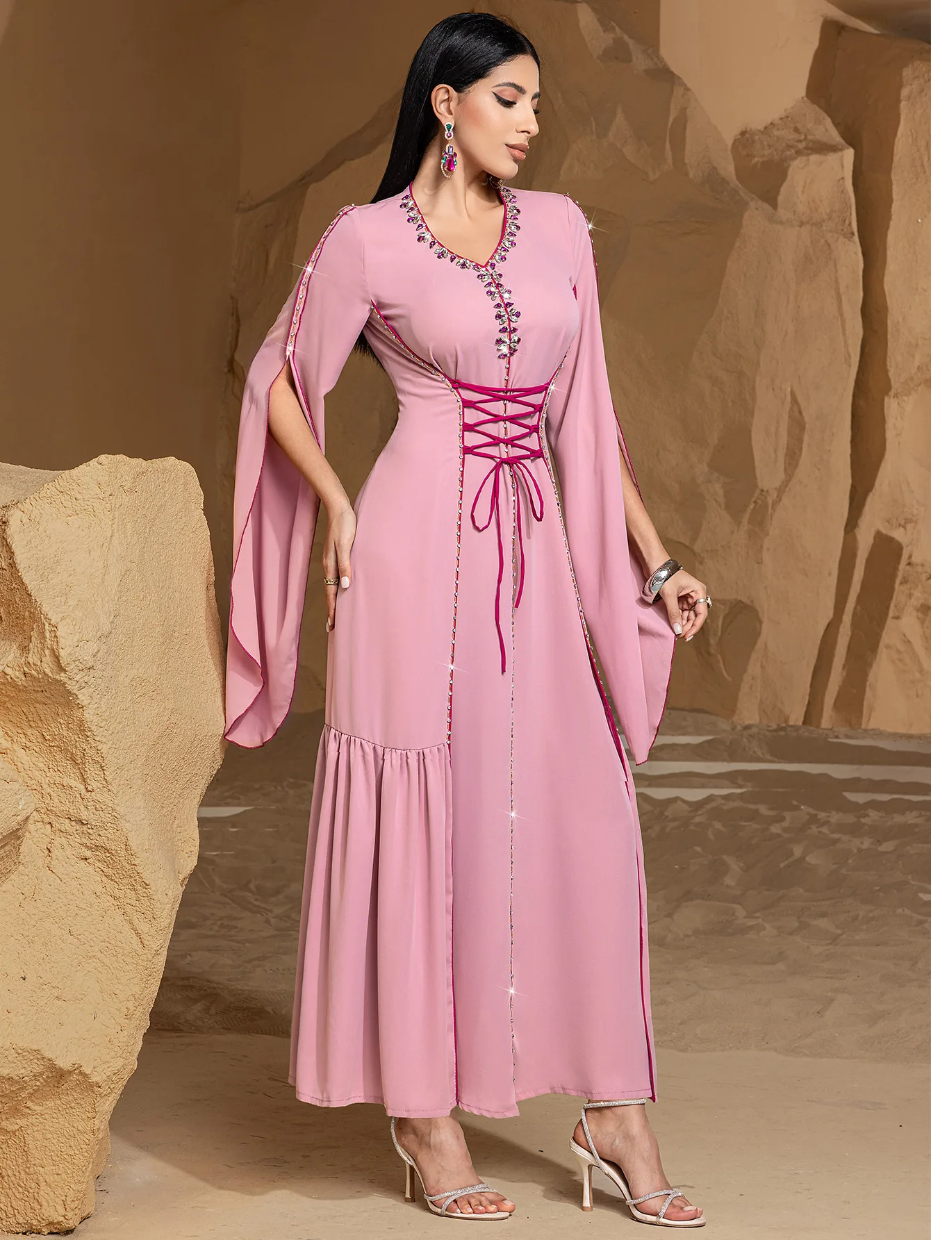 

Eid Dress for Women Bandage Abaya Kaftan Islam 2025 Vestidos Largos Party Dresses Caftan Robe Jalabiya Ramadan Morocco Dubai