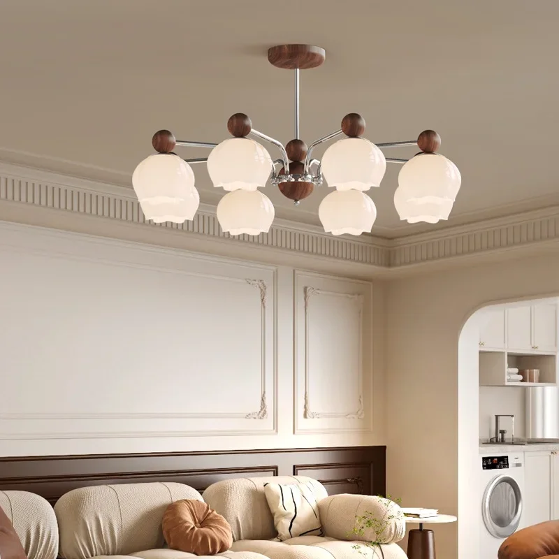 Puri French cream wind living room chandelier, high-end new hall full spectrum eye protection