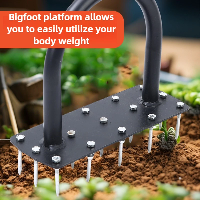 Garden Manual Lawn Aerator Tool Heavy Duty Soil Aeration Tools 15 Metal Spikes 5.5CM Yard Aerators Tool Labor Saving Lawn Aerato
