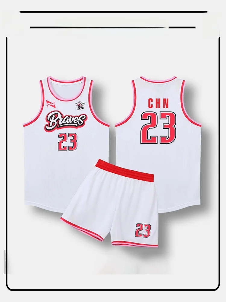 

High-End American Sle Baskeall orm Set Moisture-ng Breathable for Student And Adult Cetition T Jersey