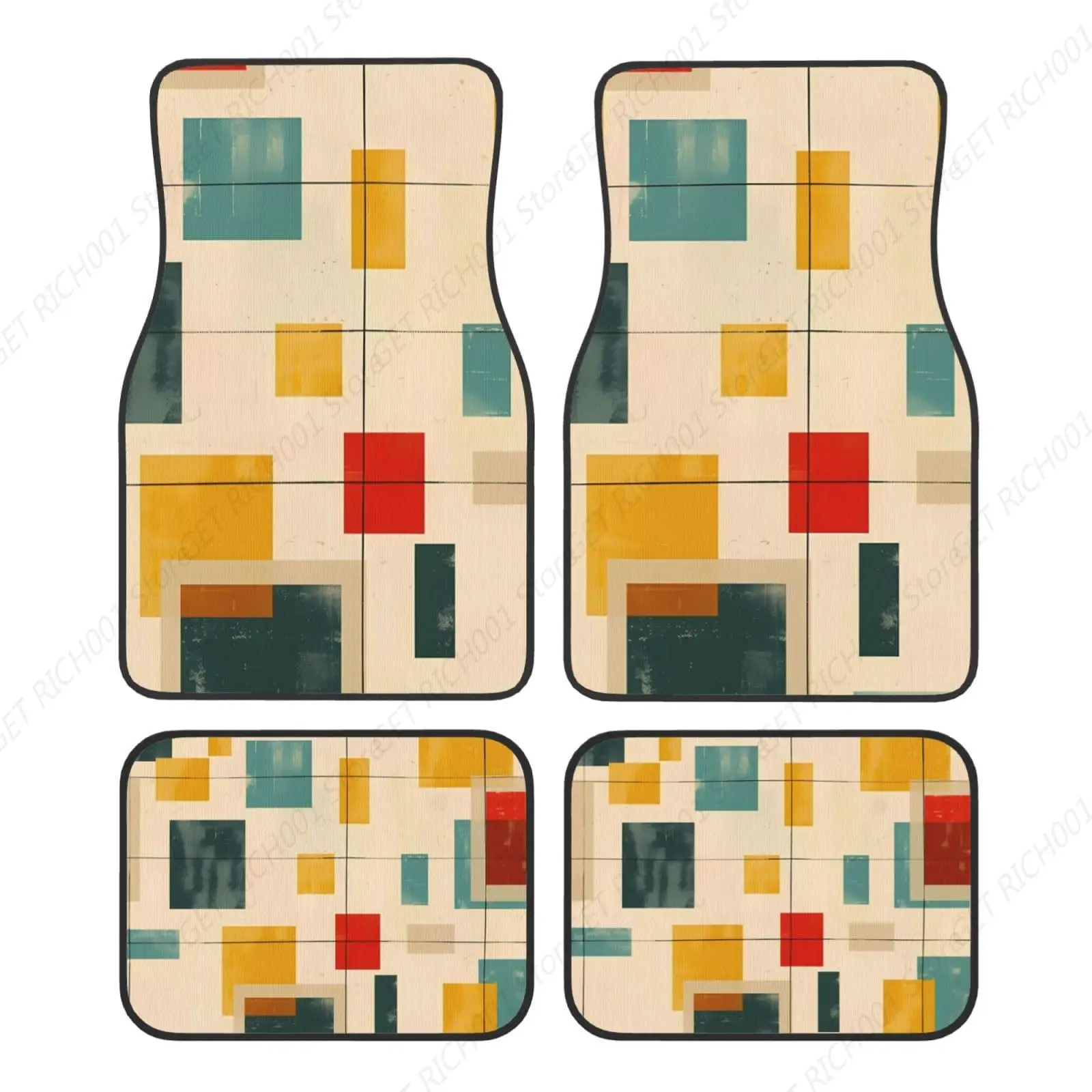 

Alfombras Artísticas Con Bloques Mornos Mediados Siglo, Accesorios Para Automóviles, Alfombrillas Lanteras Y Traseras Para Coc