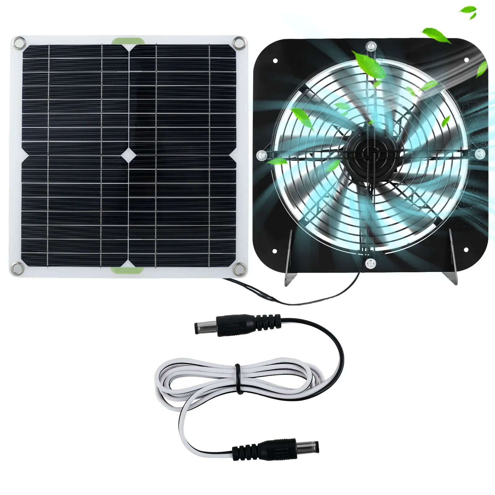 Solar Fan Kit 13.5inch 100W Waterproof Solar Powered Exhaust Fan 3000rpm Auto Adjustable High Efficiency Cooling Camping Fan