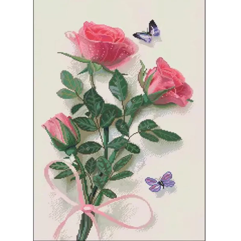 

2025 New style Retro bouquet embroidery cross-stitch set, 11CT printed canvas landscape wall, artistic living room decoration