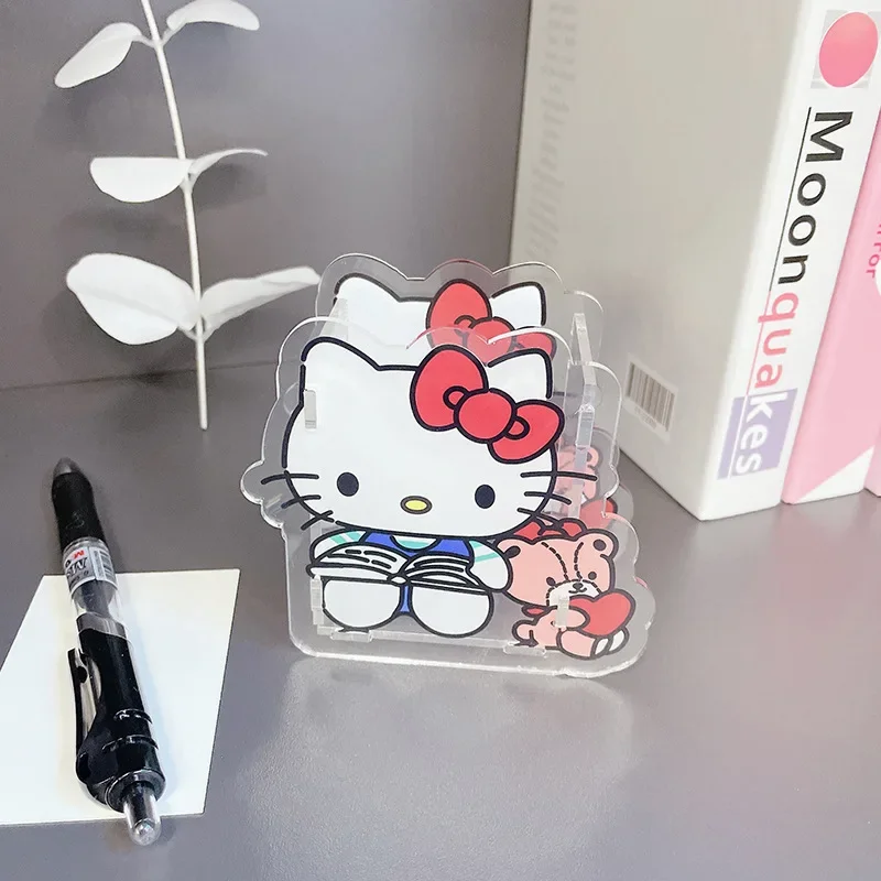 Sanrio Acrylic Pen Holder ‌‌‌‌Kuromi Cartoon Student Stationery Desktop Storage Box Anime Accessories Kawaii Home Supplies Gift