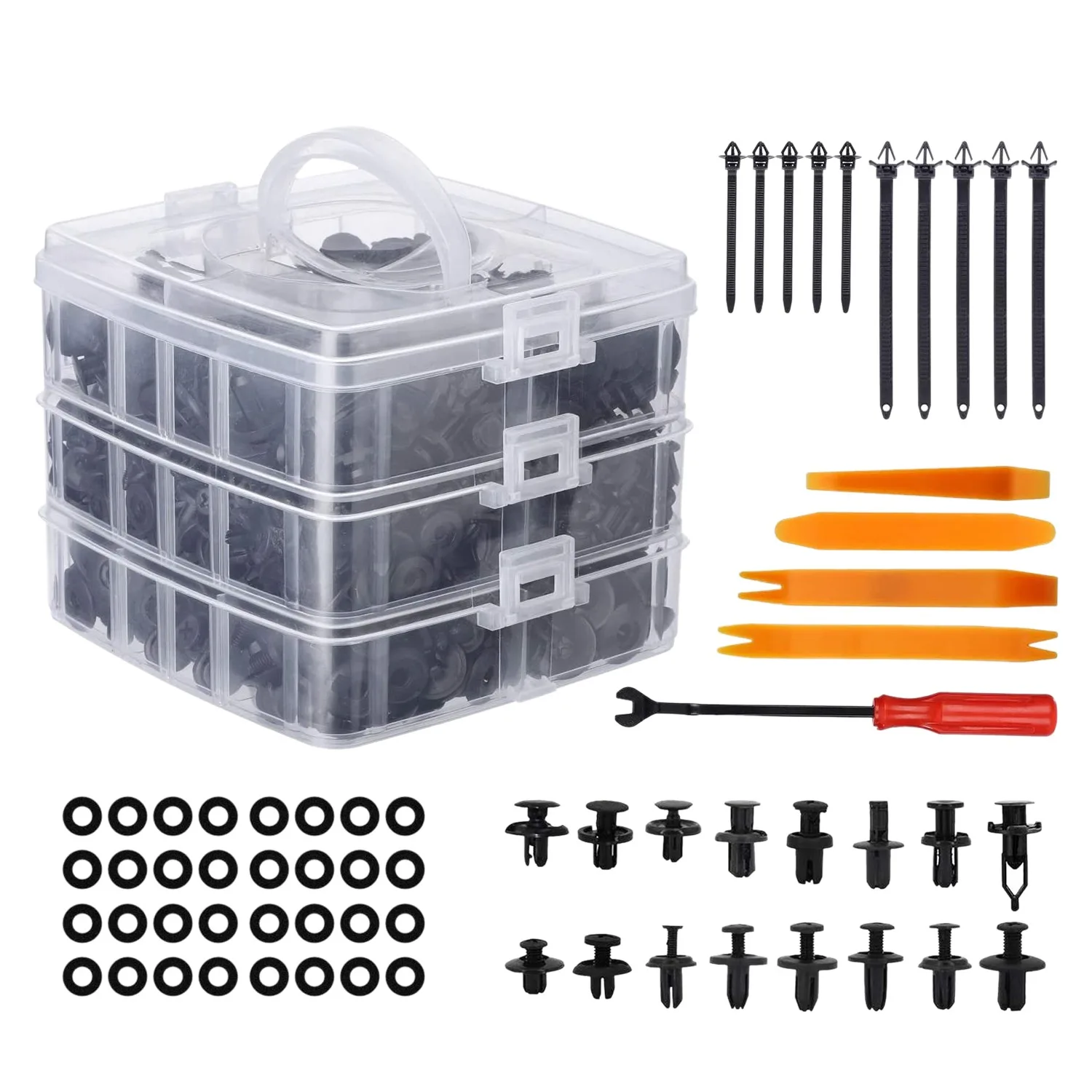 

727 Pcs Bumper Retainer Clips Car Plastic Rivets Fasteners Push Retainer Clips Kit Door Trim Panel Fender