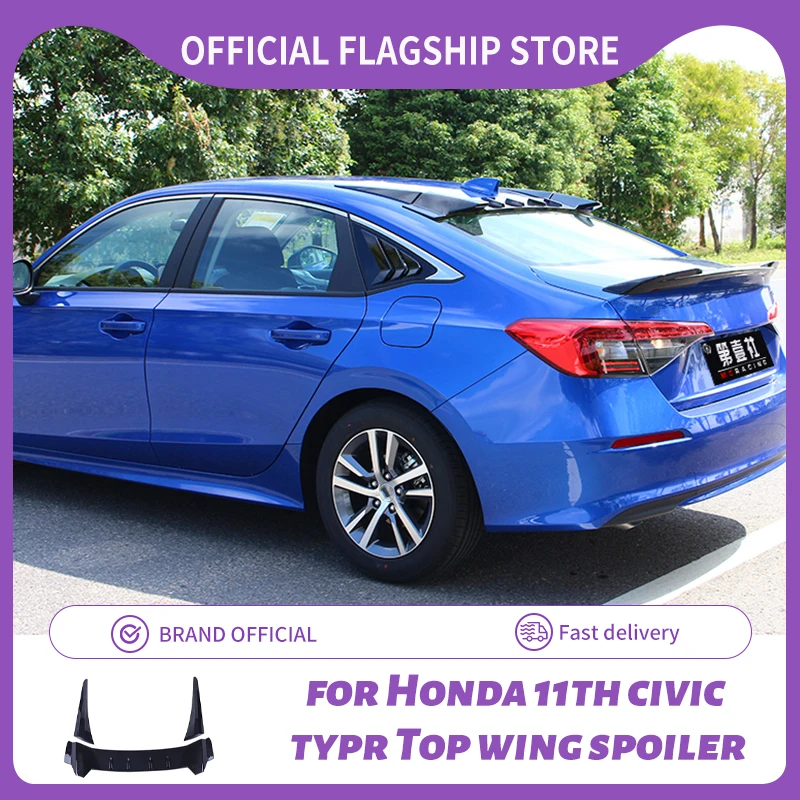 FIT CLUB JDM Carbon Fiber TR Спойлер Цвет R Стиль Спойлер на крышу заднего окна Диффузор для Honda Для Civic 11th 4Dr Для седана 2021