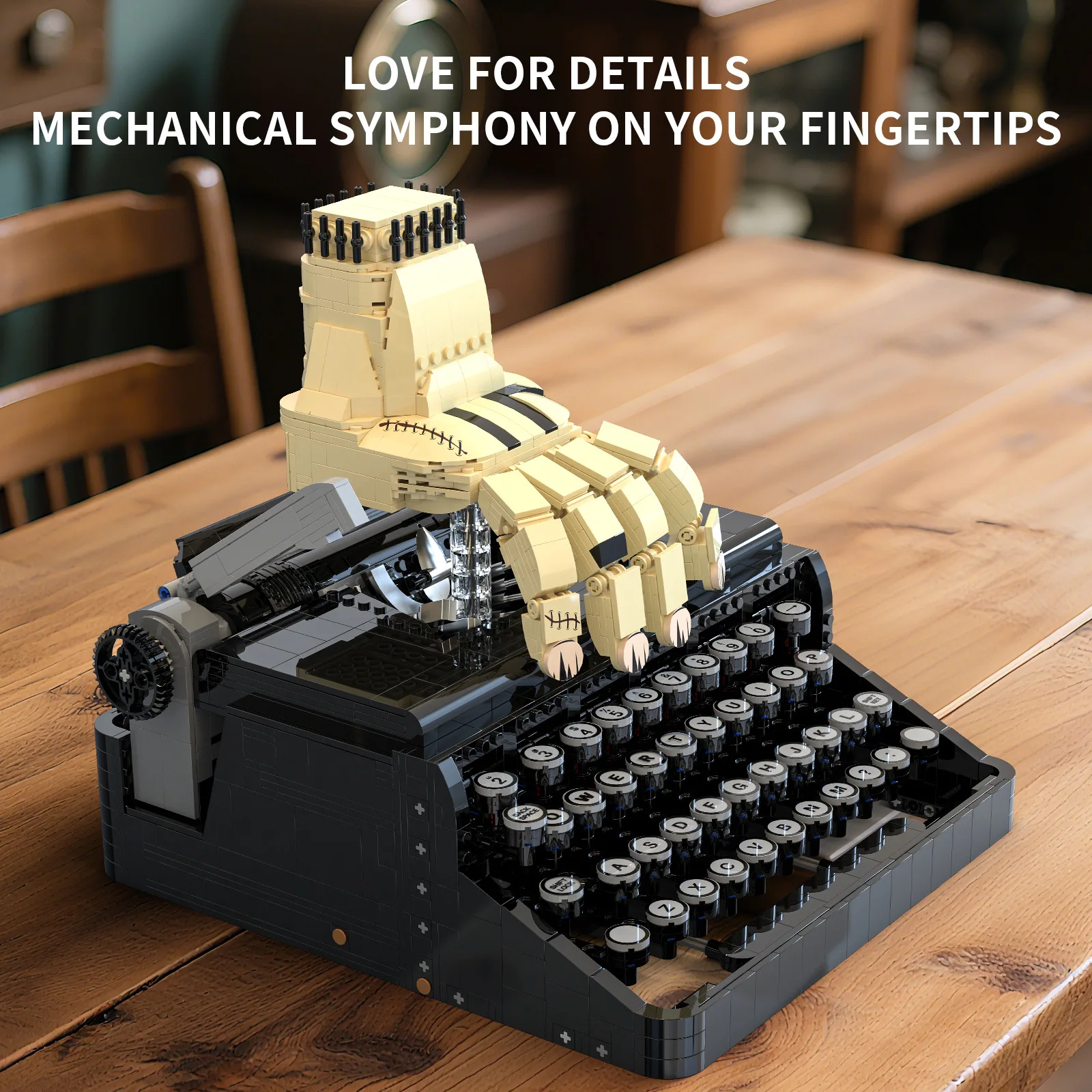2330pcs Creative Nostalgia Wednesday Typewriter Building Blocks Sets MOC Desktop Collection Ornament Model Assembly Bricks Toys