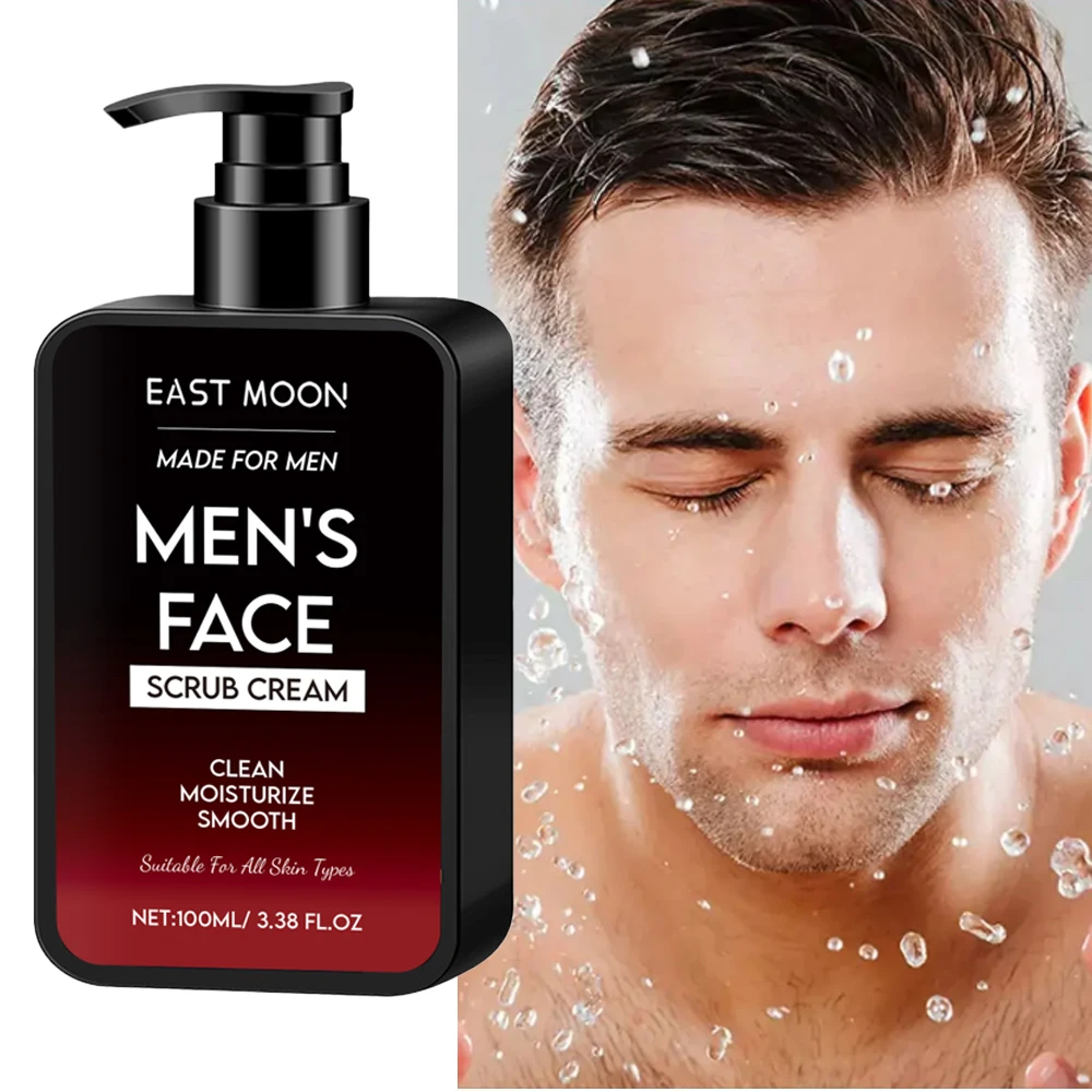 Crema exfoliante hidratante para Control de aceite facial para hombres, crema exfoliante para eliminar la grasa para espinillas, nutre, calmante para el cuidado de la piel