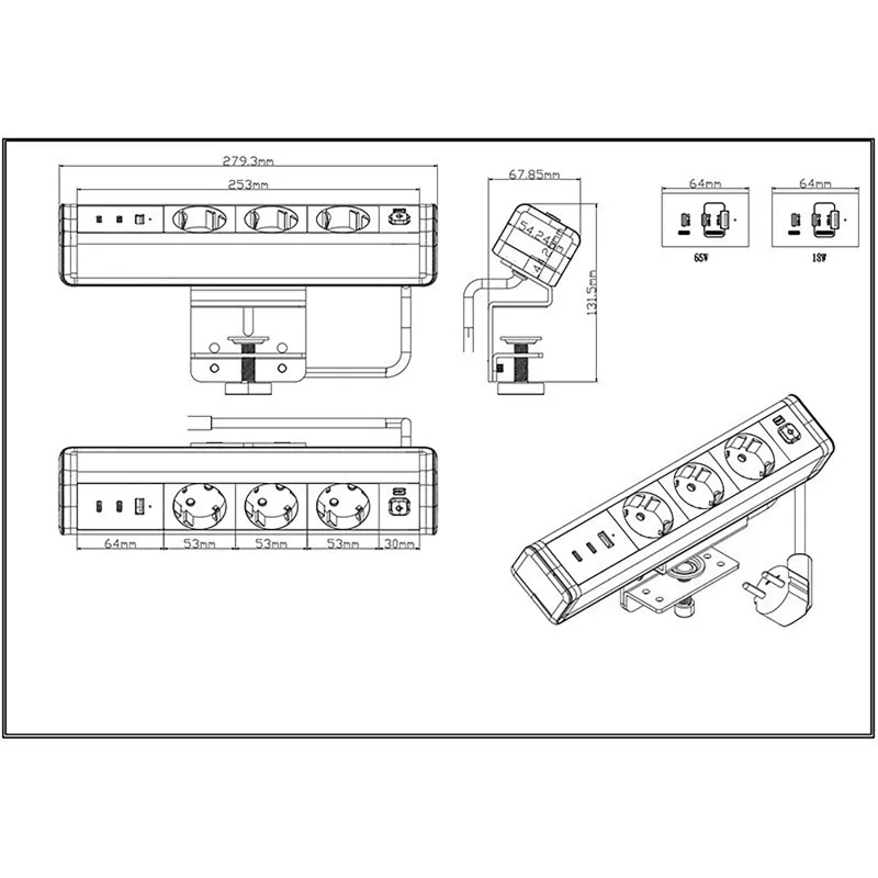 multipresa-da-tavolo-eu-con-2-usb-c-e-1-usb-a-a-ricarica-rapida-3-prese-ca-e-cavo-di-prolunga-da-18-m