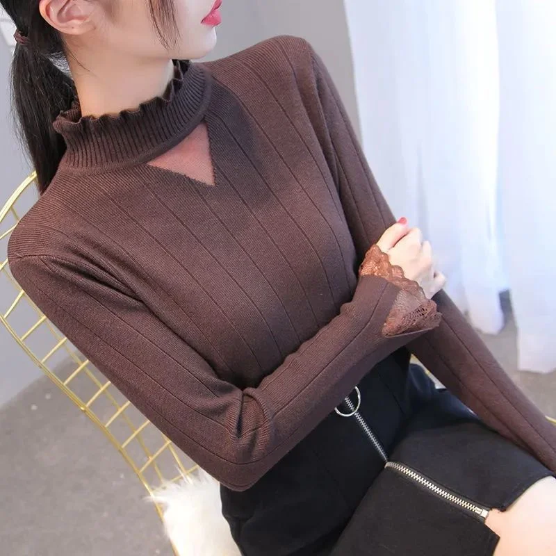 2023 Basic Turtleneck Women Sweater Pullover Knitted Long Sleeve Vintage Autumn Winter Slim Black Knit Sweaters Pull Femme Hiver