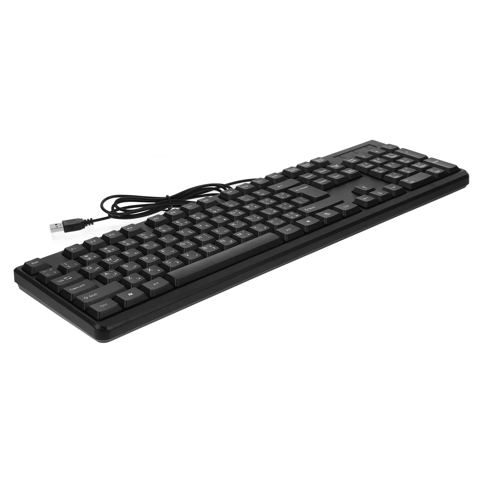 

USB Wired Keyboard for Desktop Gaming Office Full Size with Numeric Keypad Fast Response Light Durable Computer Accessory