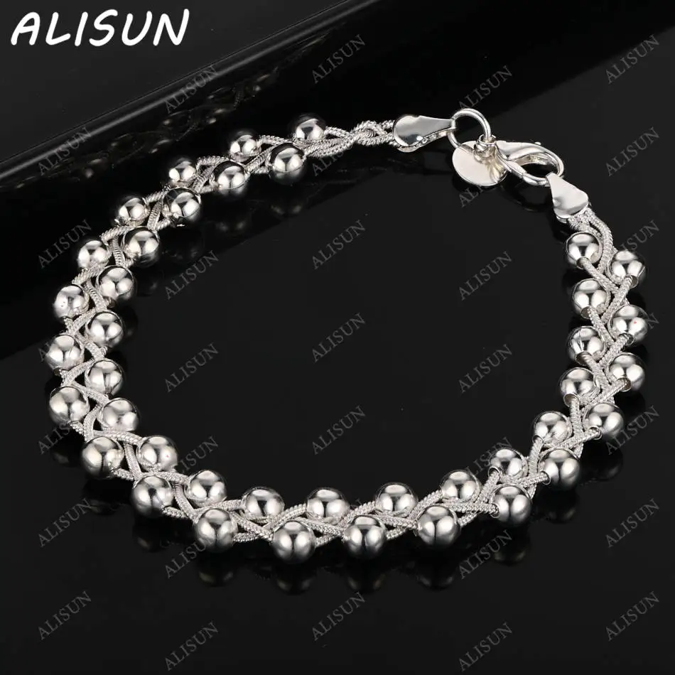 

ALISUN 925 Sterling Silver Beads Bracelets For Women Creativity Gifts Street All-match Party And Daily Wear