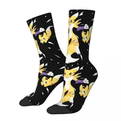 Hip Hop Retro Renamon Crazy Men's Socks Unisex Digital Monster Digimon Anime Harajuku Seamless Printed Funny Crew Sock Boys Gift