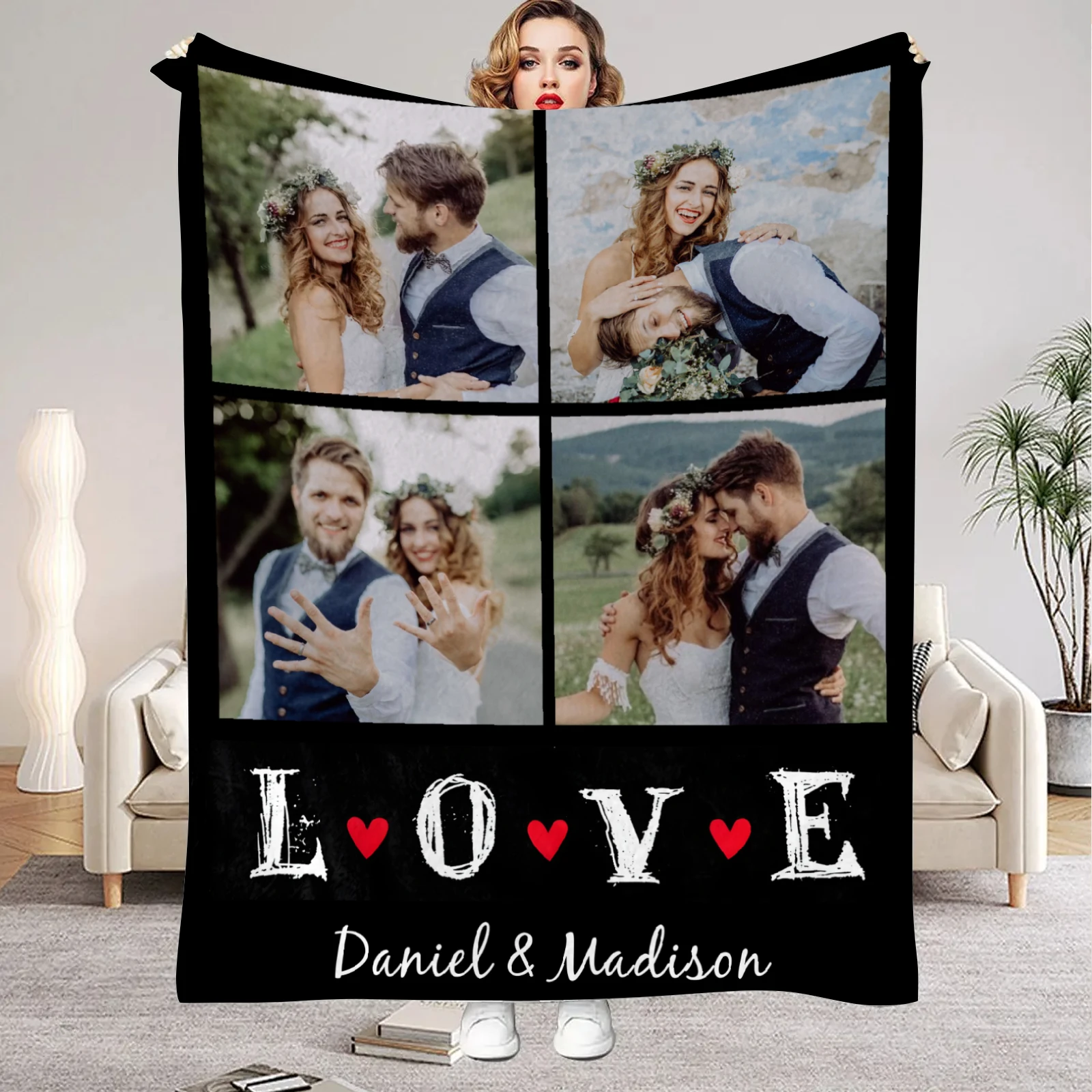 Custom Photo Flannel Blanket - Personalized Image Print, Soft & Cozy for All Seasons, Perfect Gift for Family & Friends