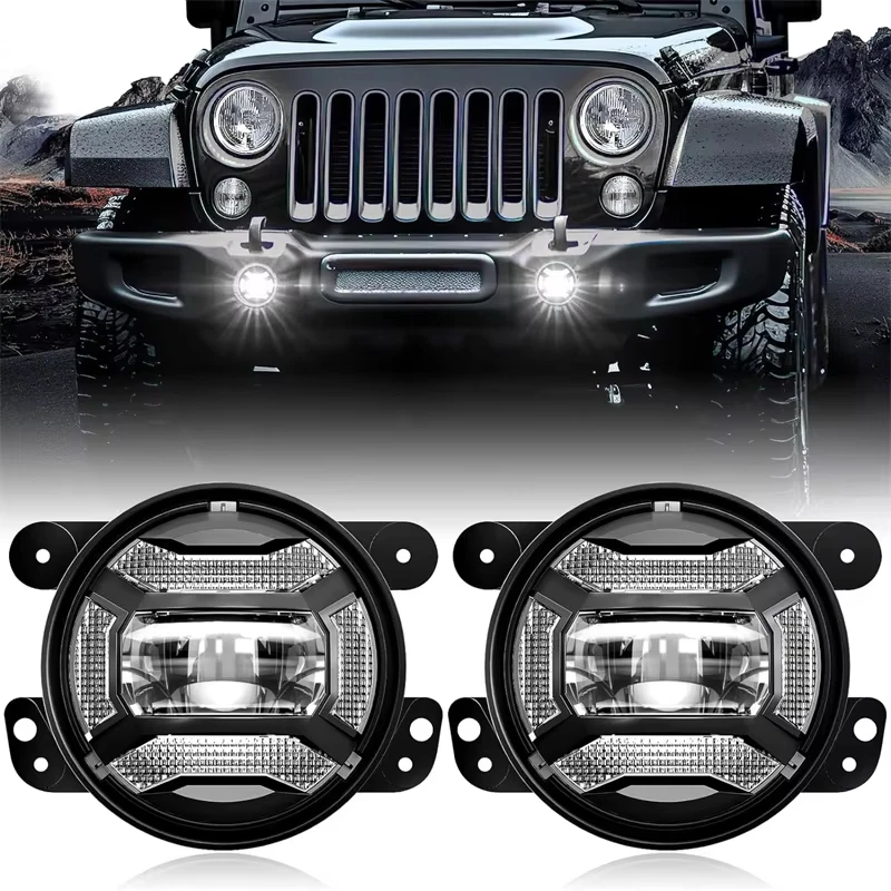 

2PCS 4Inch LED Fog Auxiliary Lights Passing Lamps for JEEP Wrangler JK TJ Off-Road Modification Accessories Automotive Fog Light