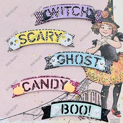 KSCRAFT Halloween Banners Cutting Dies Stencils for DIY Scrapbooking Decorative Embossing DIY Paper Cards