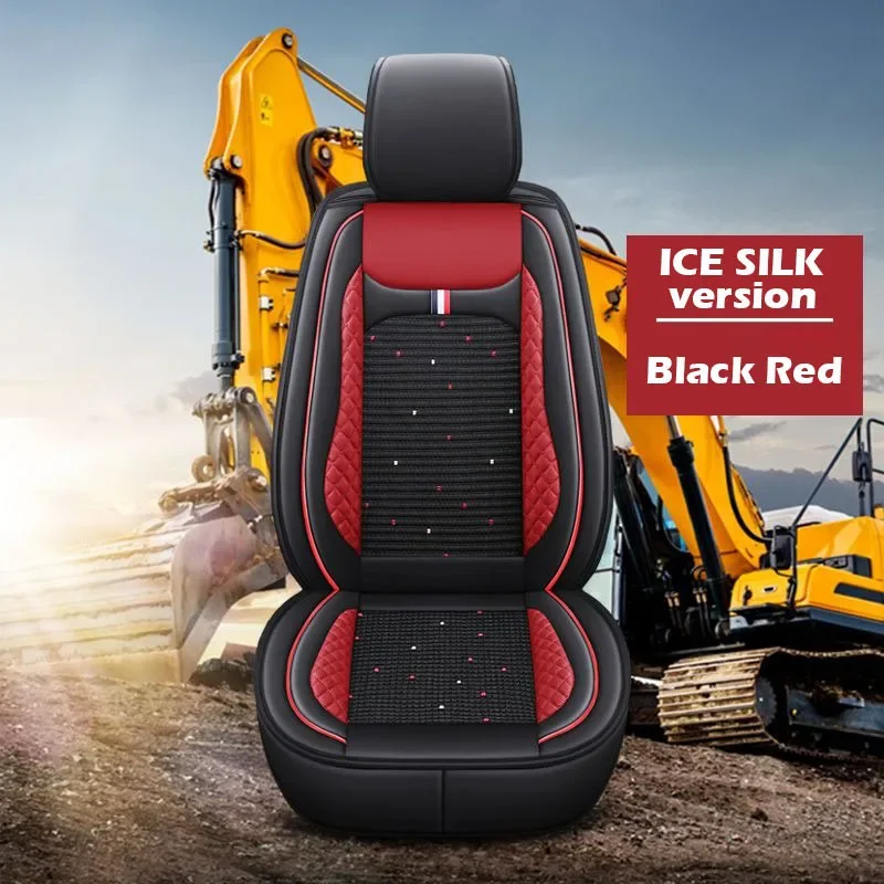 Car Digger Excavator Seat Cover Cushion Ice Silk&Leather Wear-resistan Protector For HITACHI DOOSAN CAT JCB LGCE Liugong Shanmon