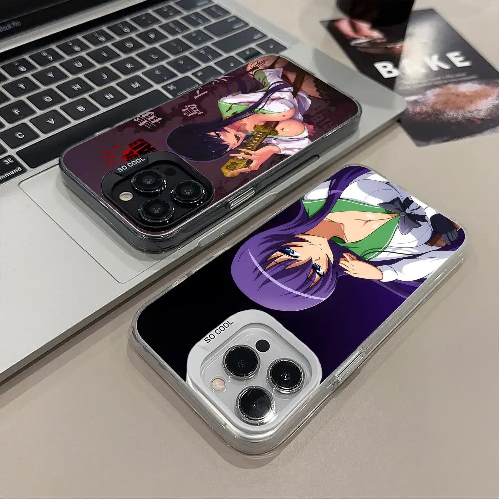 

Чехол для телефона Highschool Saeko Busujima для iPhone 17, 16, 15, 14, 13, 12, 11 X XR XS 8 7 Pro Max Plus, полупрозрачный цветной чехол, красивый