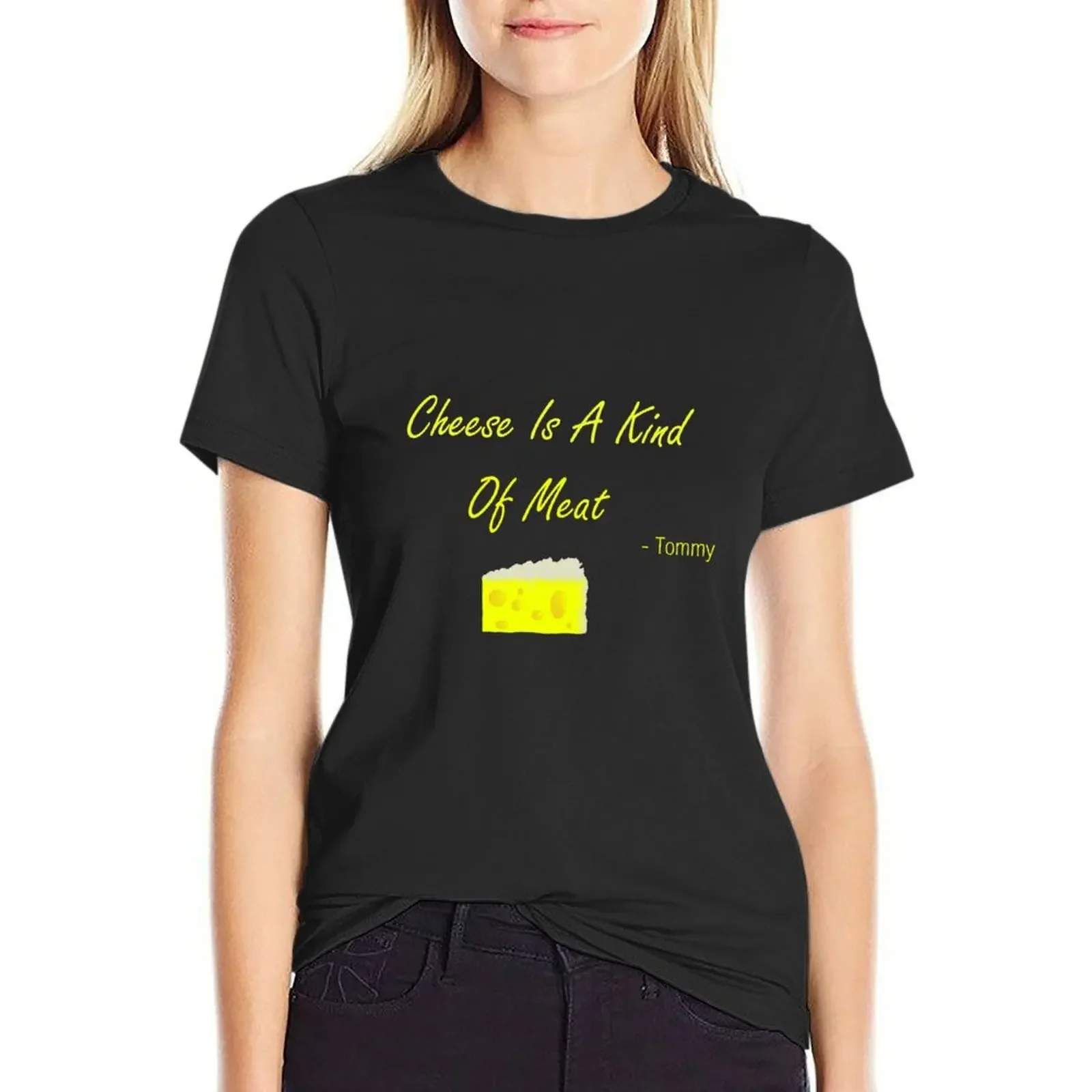 

Cheese is a kind of meat T-Shirt animal prinfor plus sizes summer tops t shirts for Women graphic