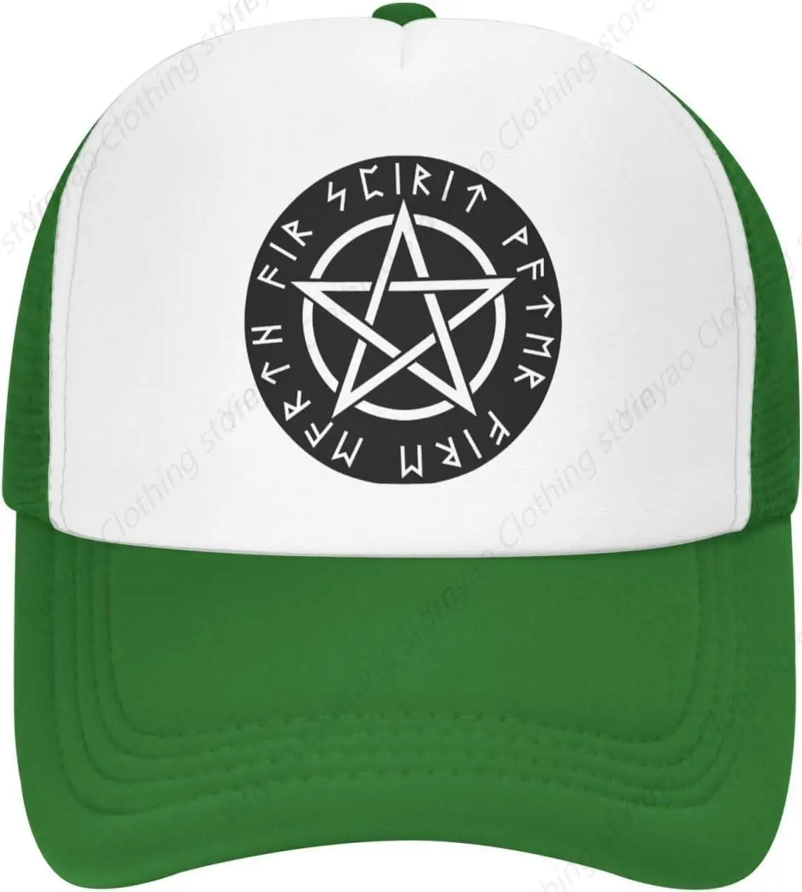 Five Pointed Star Printed Personalized Outdoor Truck Hat Baseball Cap Casual Adjustable Size Mesh Breathable Hat