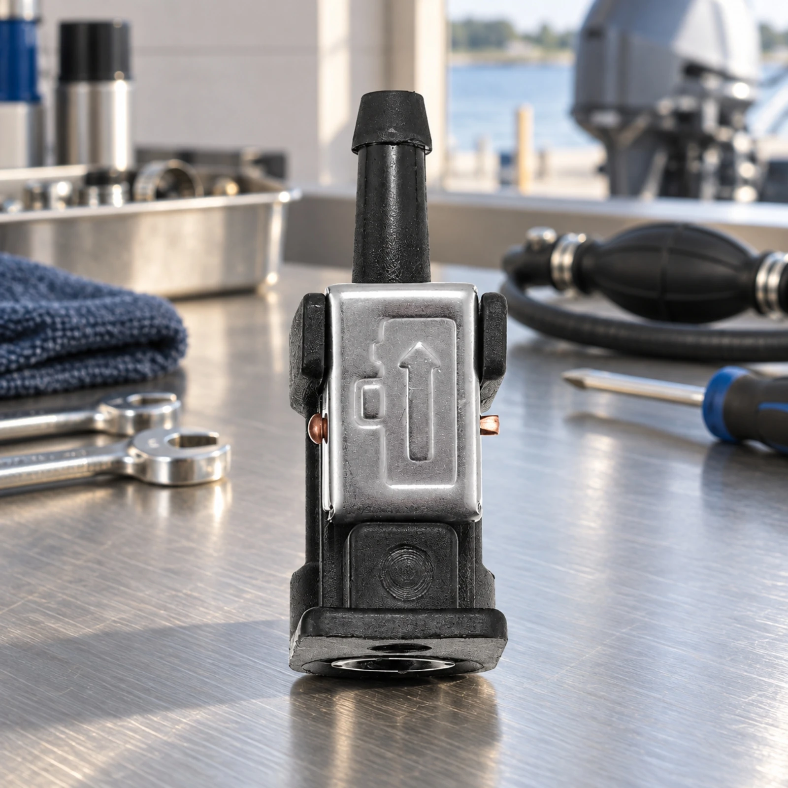 Outboard Motor Fuel-Line Connector with Integrated Seal Leak-Proof Fuel-Line Quick Connector Barbed Long-Lasting for Boat Owners