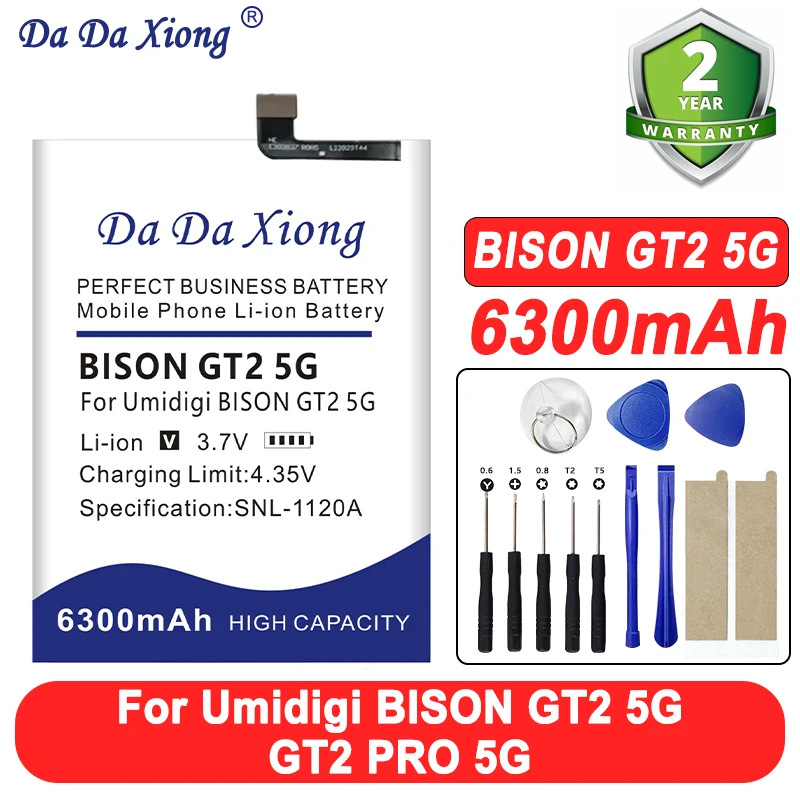 بطارية DaDaXiong بقدرة 6300 مللي أمبير في الساعة لهاتف UMI Umidigi BISON GT2 5G / GT2 PRO 5G