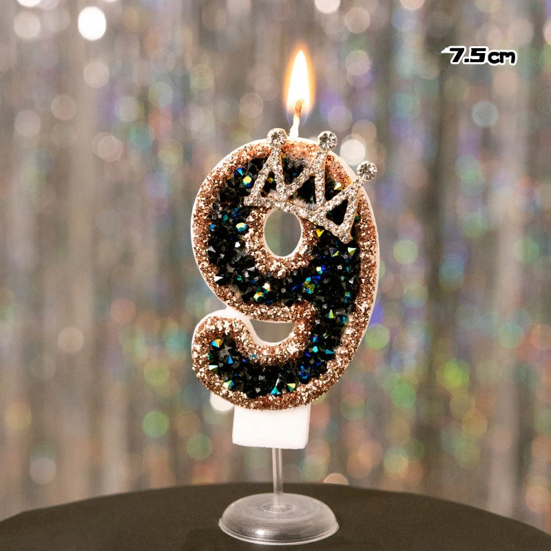 1Pc Princess Year Old Digital Birthday Candle Crown Cake Ornament Birthday Cakes Party Decoration Ornament Children's Gift