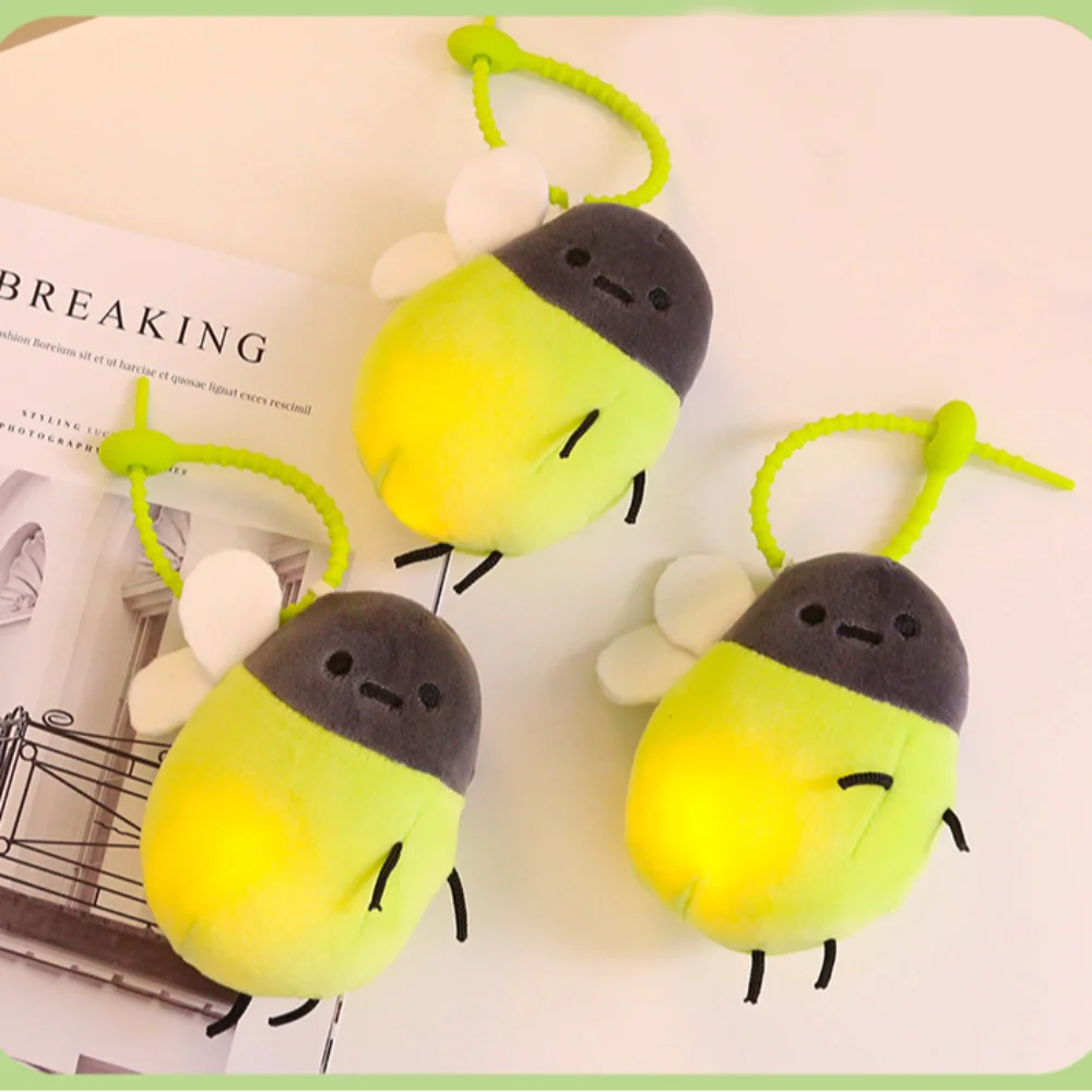 

Cartoon Firefly Firefly Pendent Delicacy Home Decor Plush Key Chain Luminous Keychain Girl