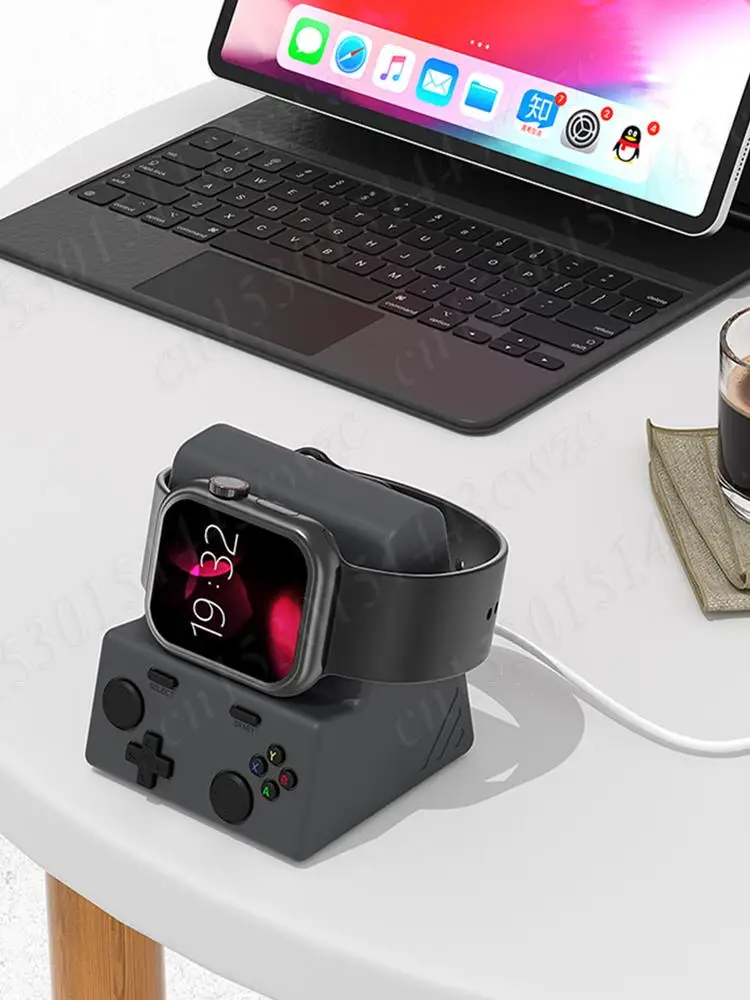 

Подставка для зарядного устройства Силиконовый держатель для док-станции Кабель для зарядного устройства Держатель для умных часов Настольный держатель для часов Apple Watch серии 10, 9, 8, 7, 6, 5 4 3 2 1