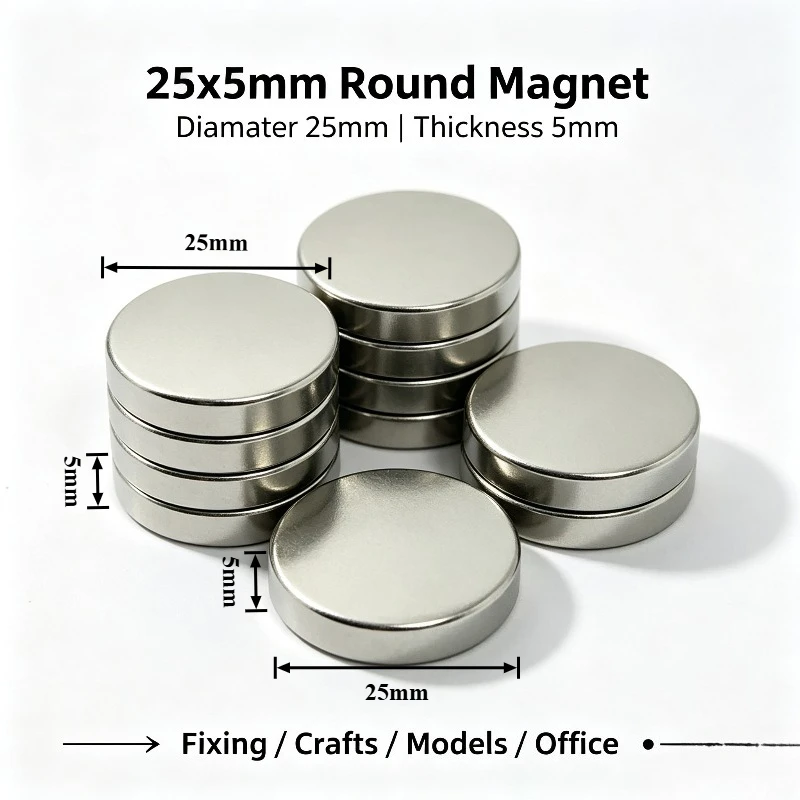 N35 25x5mm Round Neodymium Disc Magnet 25*5 mm Powerful Rare Earth Permanent Magnet for DIY Industrial Use 25*5mm