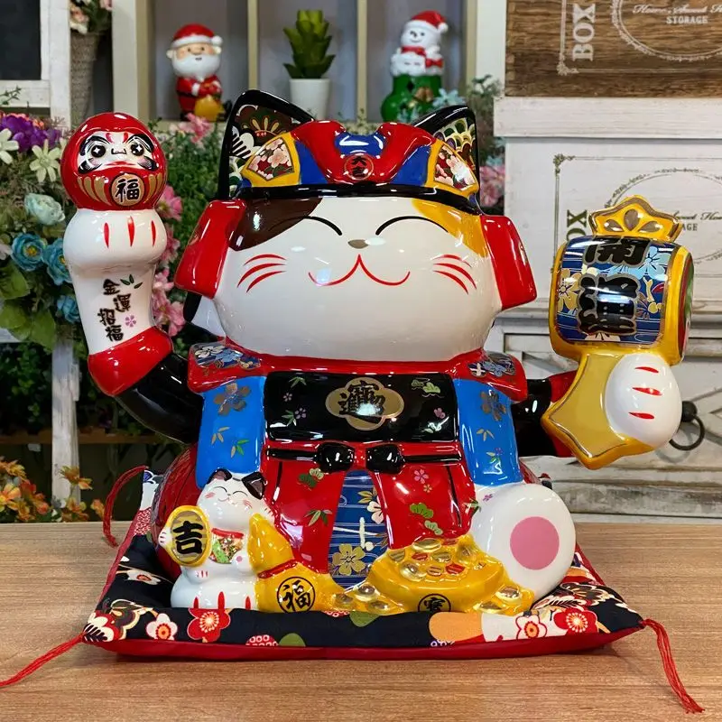 Ceramic Fortune Cat Decoration, Cash Register, Shop Ornament, Opening Gift, Simple Household, Living Room, Creative Desktop Deco