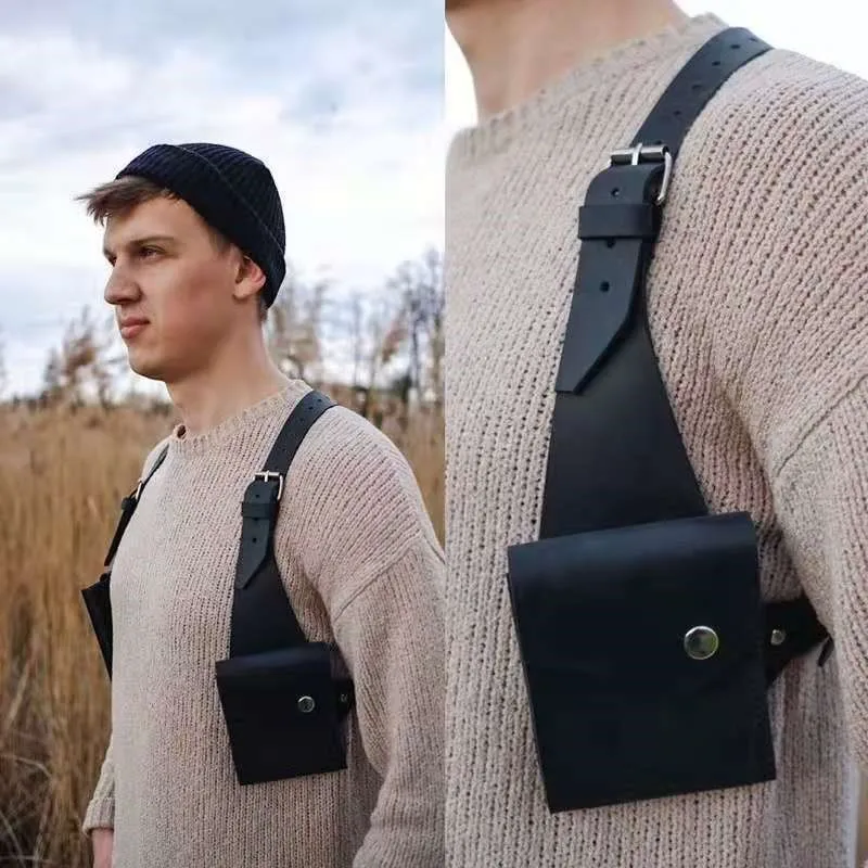 Bolso cruzado multifunción para hombre, bolsa pequeña ajustable, funcional, resistente al agua, para el pecho, novedad de 2022