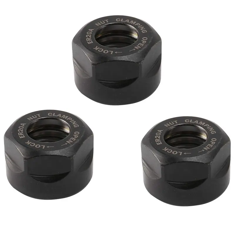 ABMO 3X ER20 Collet Clamping Nuts For CNC Milling Chuck Holder Lathe