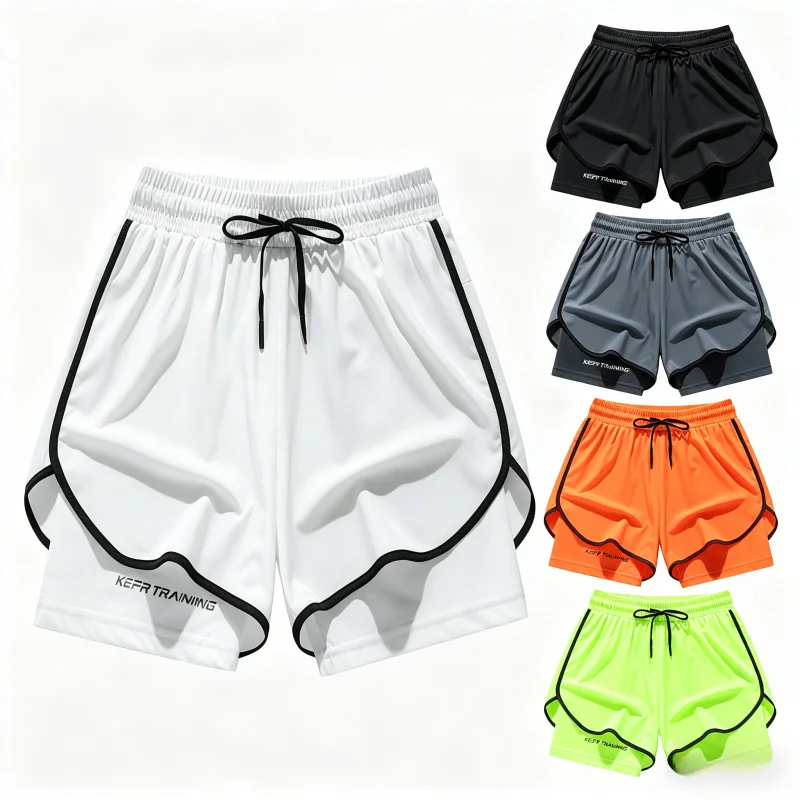 Summer Unisex 2-in-1 Sports Shorts, Lightweight Running Shorts for Men, Ideal for Fitness, Training, Basketball and Marathon