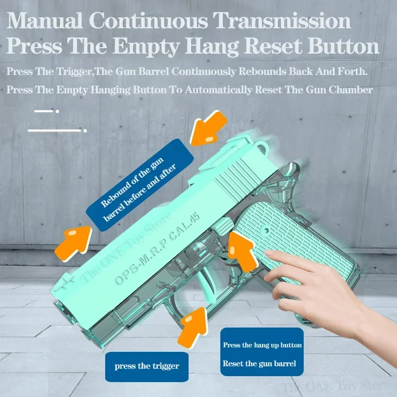 M1911 Pistol Toy Water Gun Summer Pool Beach Splash Battle Outdoor Family Birthday Gift for Boys Girls Kids Adults All Ages Best