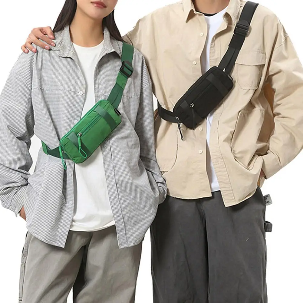 Saco de peito cor pura náilon leve esportes crossbody saco de fitness ao ar livre correndo saco da cintura ciclismo fitn telefone saco