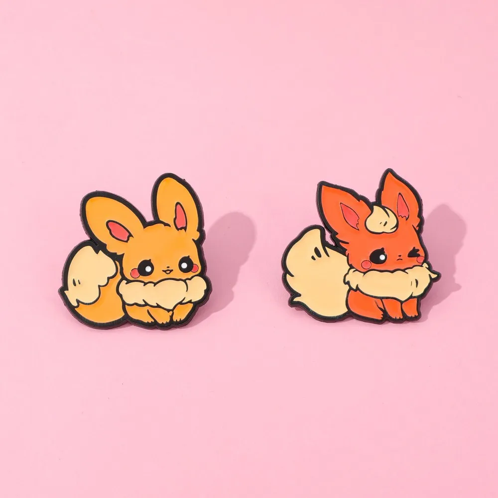 Kreative Cartoon-Anime-Brosche Niedliche Eevee Emaille-Anstecknadel Metall-Abzeichen Schmuck Rucksack Kleidung Accessoires Festliches Geschenk