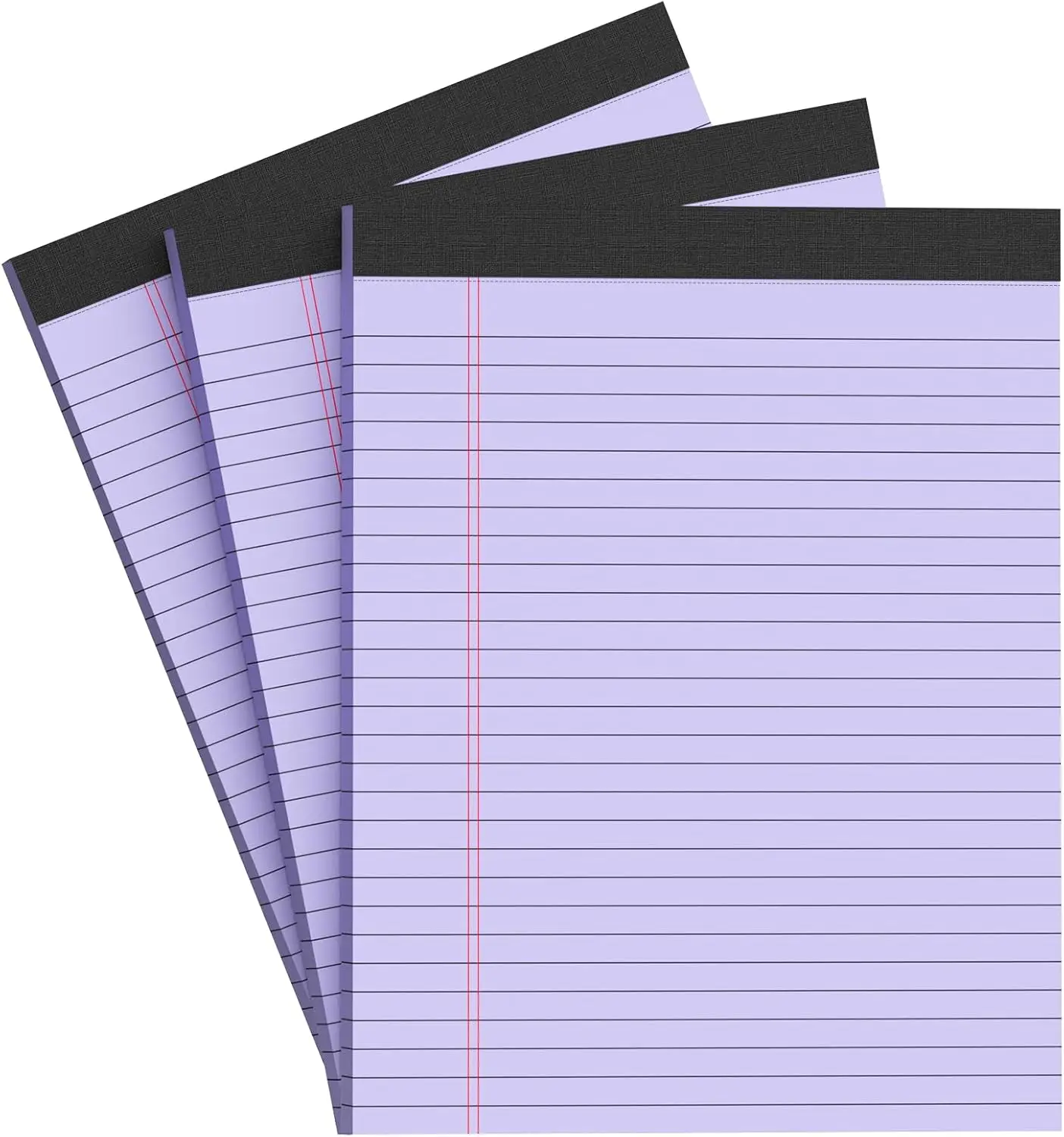 

Purple Legal Pad Note Pads 8.5x11 Inch, Wide Ruled, 30 Sheets per Pad, Perforated Notepad with Sturdy Back, 3 Pads