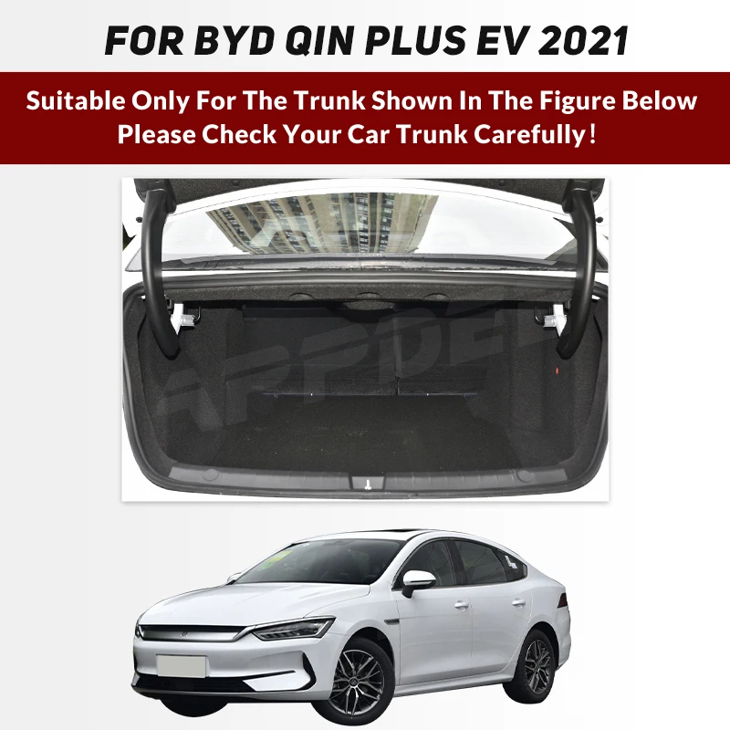 Auto Full Coverage Trunk Mat For BYD Qin Plus EV 2021 Anti-Dirty Car Boot Cover Pad Cargo Liner Interior Protector Accessories