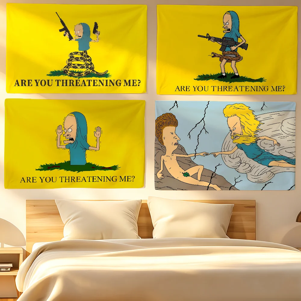 Cartoon B-Beavis and B-Butt-Head flag For Living Room Home Dorm Decor Wall Outdoor Camping Party Banner Gifts