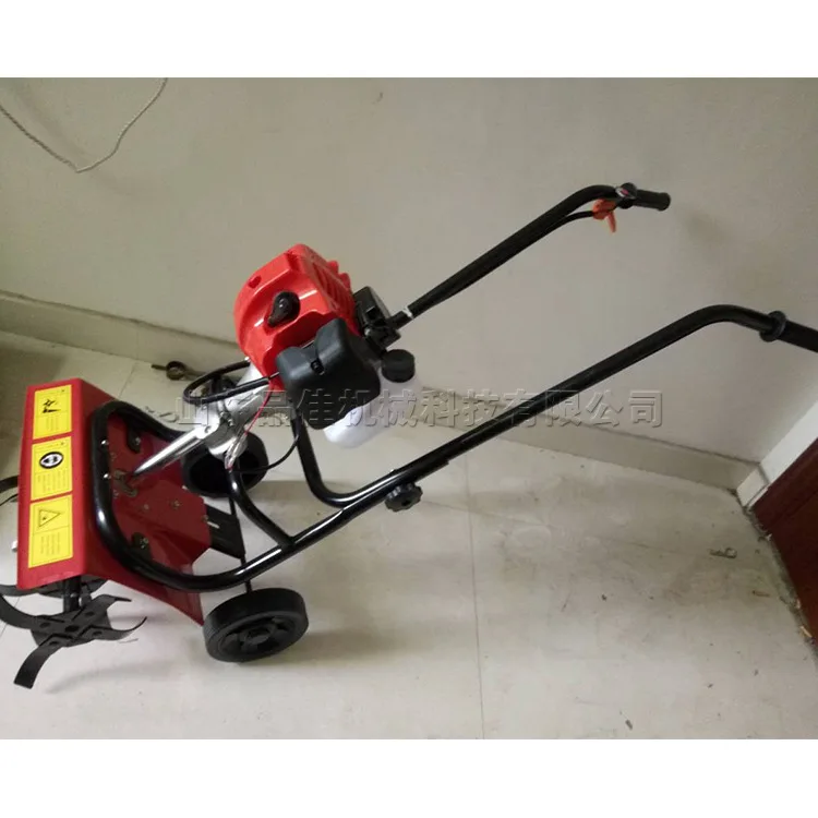 Agricultural ploughing rotary tiller Hand pull recoil type small ripper Direct sale portable gasoline micro tiller