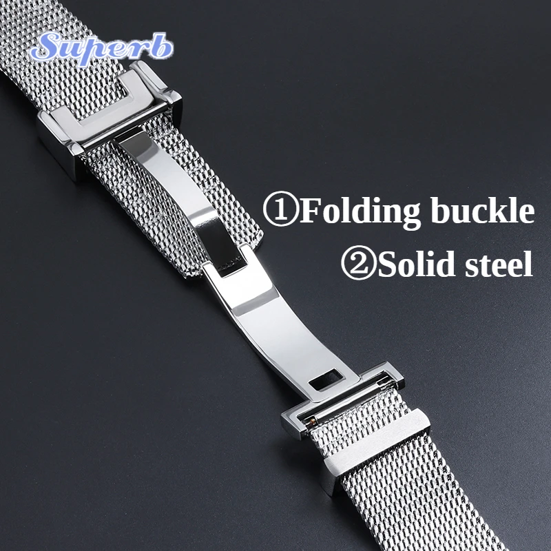 Milanese Mesh Steel Strap for IWC PORTOFINO 20mm 22mm for Men Folding Clasp High Quality Bracelet Wristband Accessories